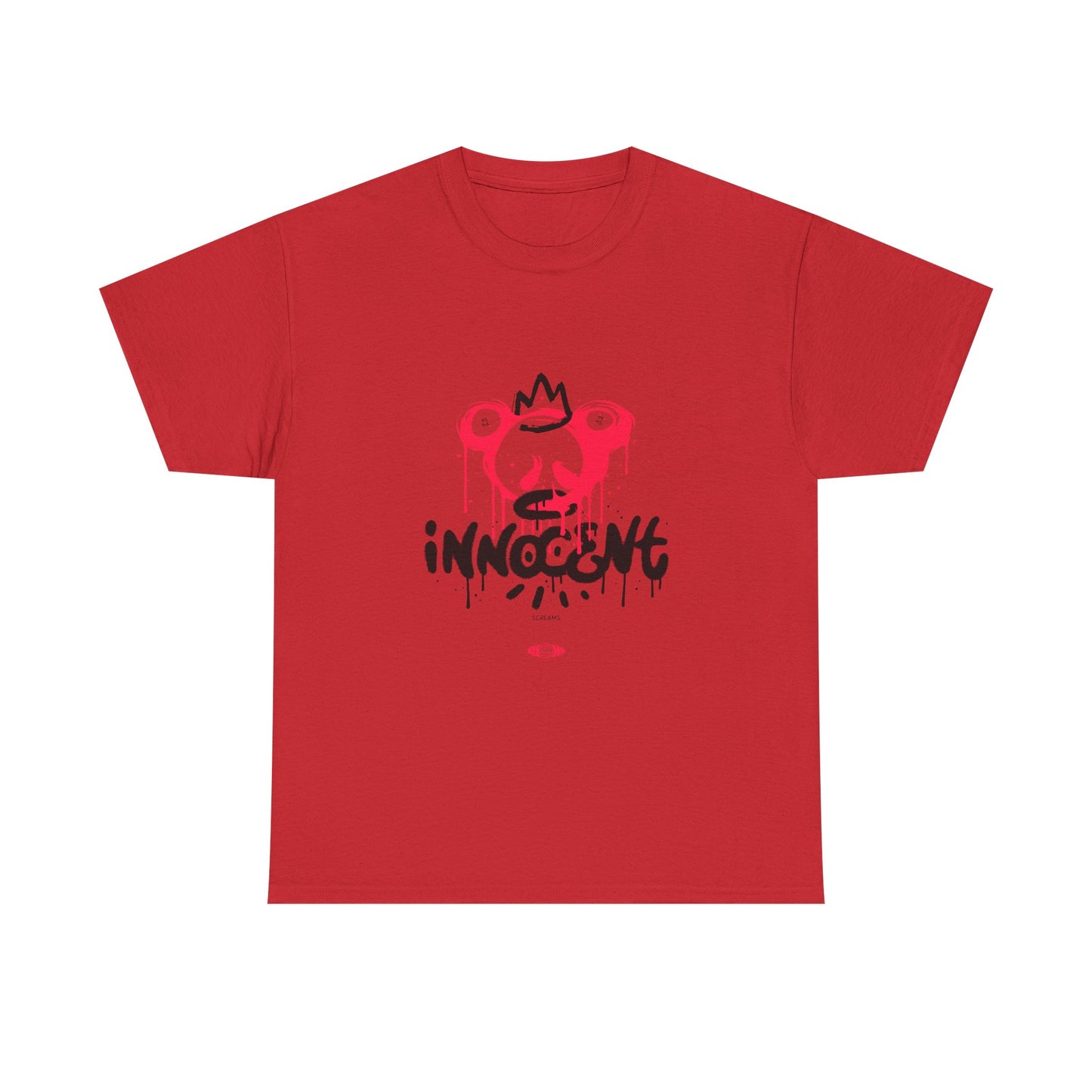 Edgy Graphic Tee: 'Innocent' Design, Urban Fashion, Streetwear, Unisex Cotton T-Shirt, Music Festivals, Casual Wear