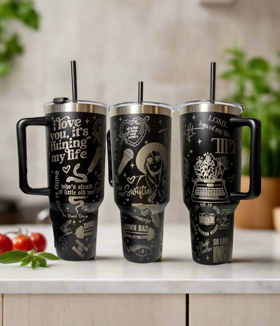 Poets Collage 40oz Engraved Stainless Steel Tumbler
