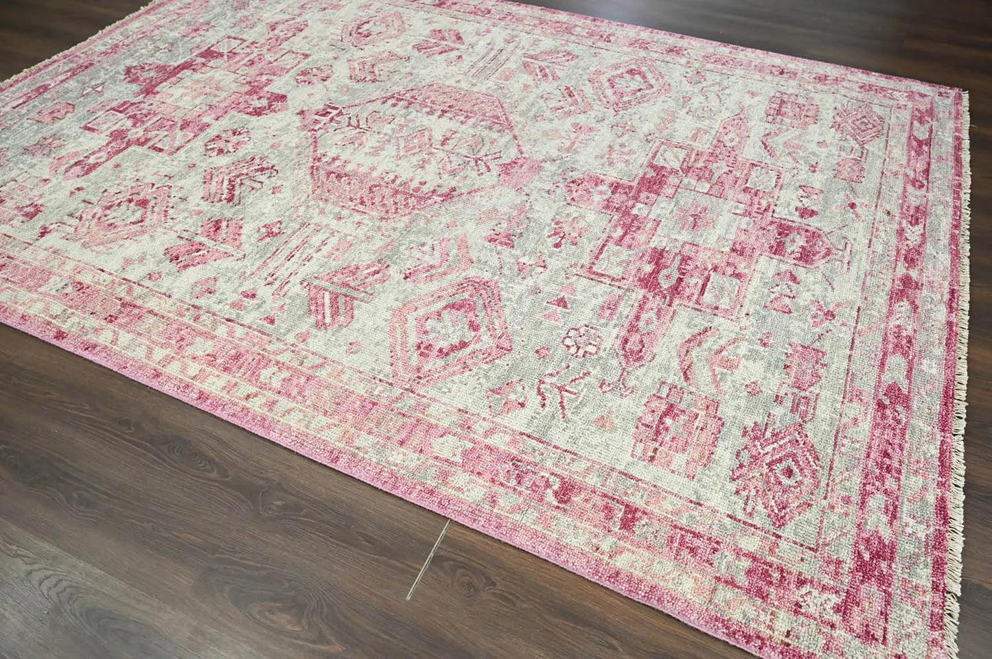 Multi Size Gray, Beige Hand Knotted Arts & Crafts 100% Wool Turkish Oushak Traditional Oriental Area Rug-3