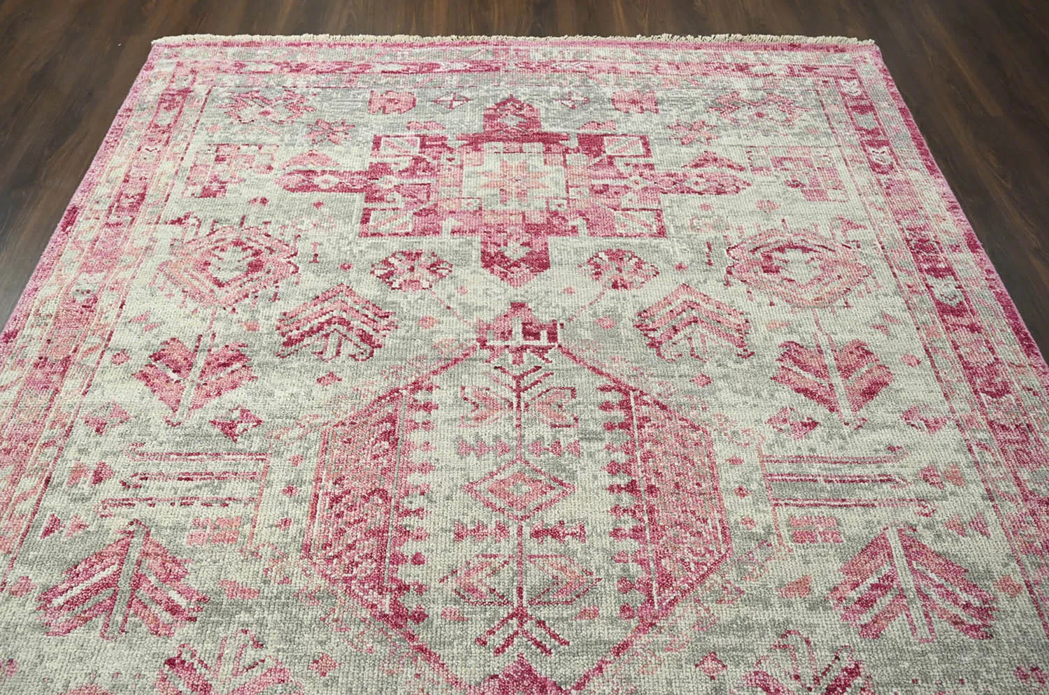 Multi Size Gray, Beige Hand Knotted Arts & Crafts 100% Wool Turkish Oushak Traditional Oriental Area Rug-4