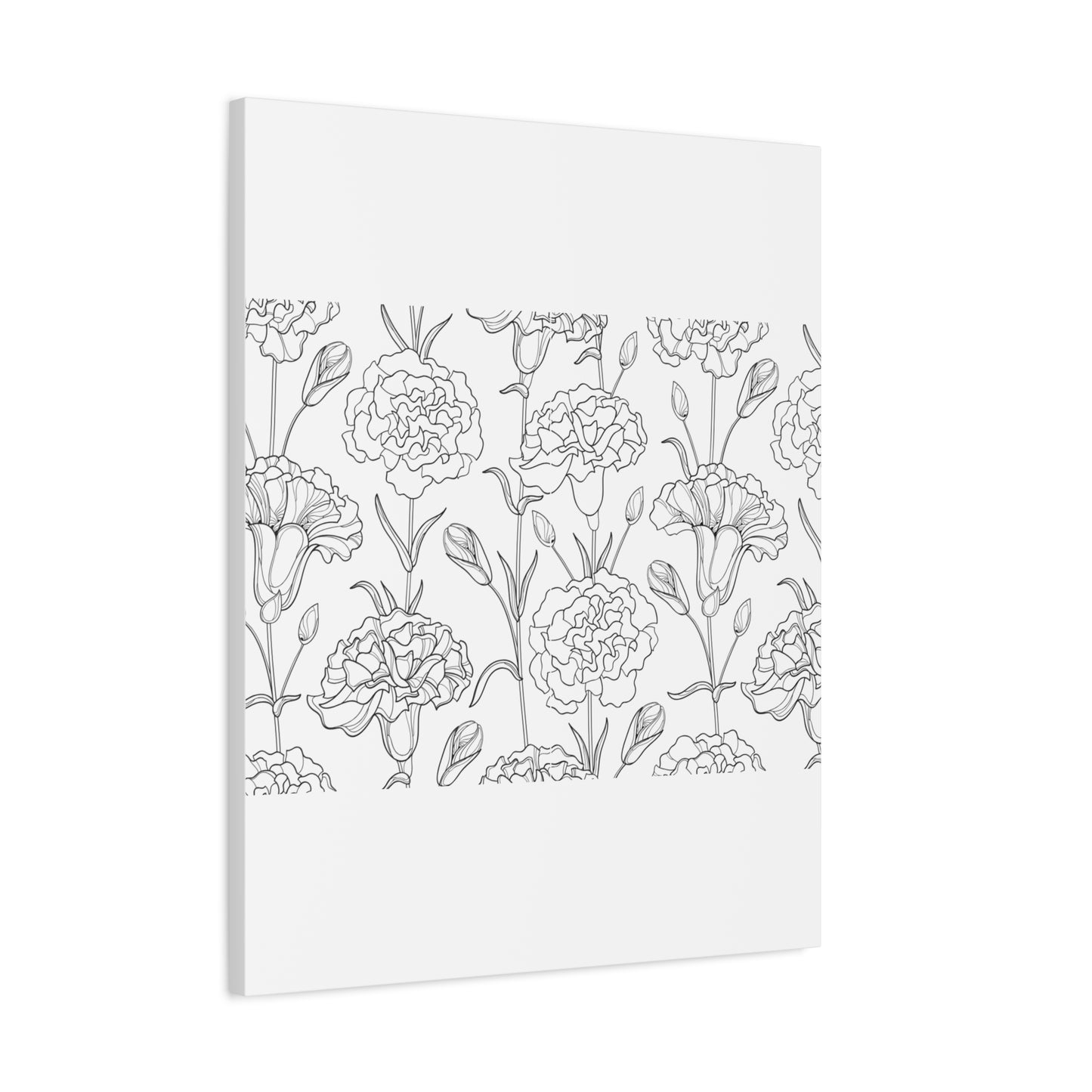 Floral Canvas Art, Stretched Wall Decor, Home Gift, Botanical Print, Modern Design, Matte Finish