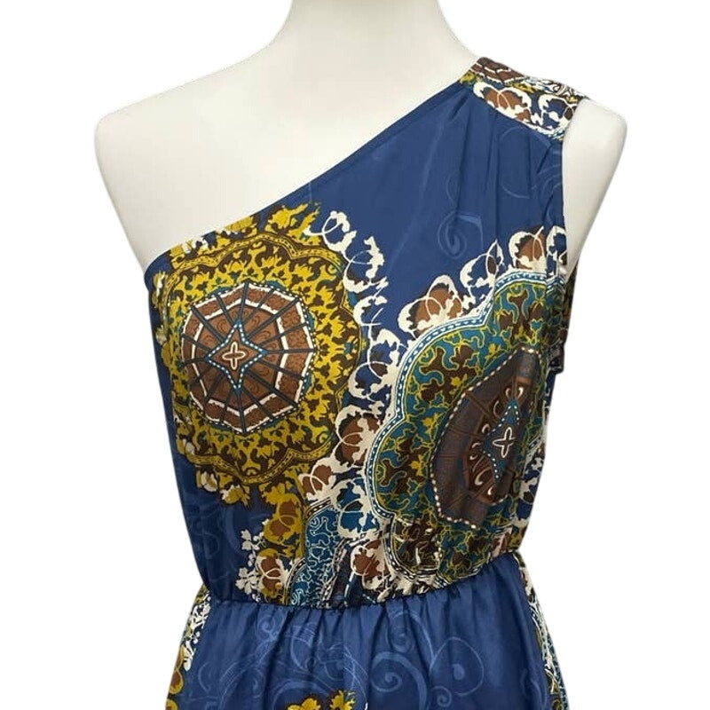 Love Notes Womens Medium One Shoulder Polyester Fit & Flare Knee Length Dress