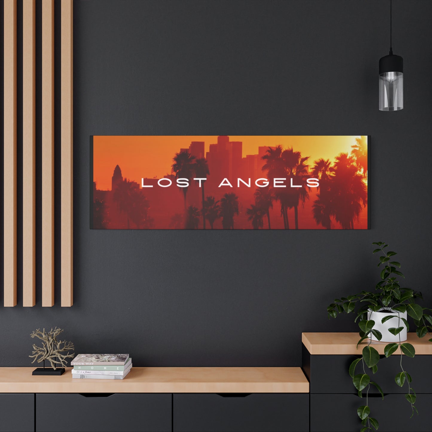 Lost Angels Wall Art Canvas | Sunset Cityscape Print, Home Decor, Gift for Art Lovers, Modern Living Room, California Vibe
