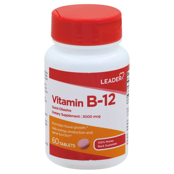 Leader  B-12 3000 Mcg Quick Dissolve Tablets 60 Ct