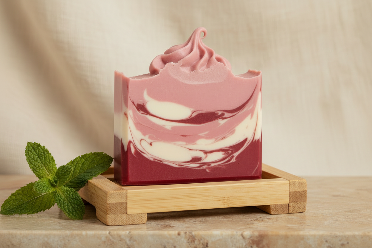 Peppermint Swirl Luxury Soap Bar-1