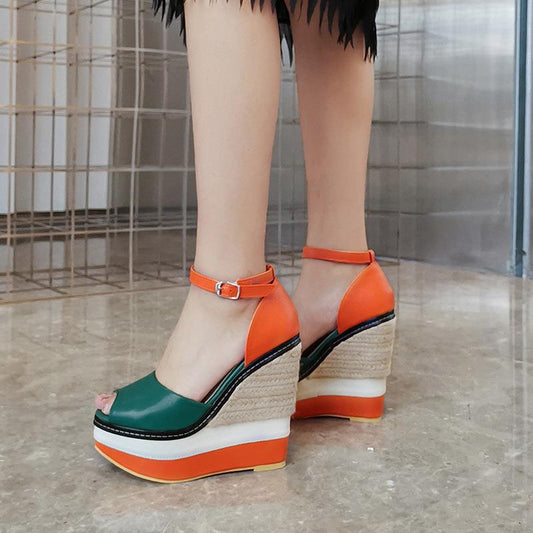 Summer Fashion New Style Bohemian Style Wedge Sandals Colorful Platform Waterproof Platform Women's Shoes