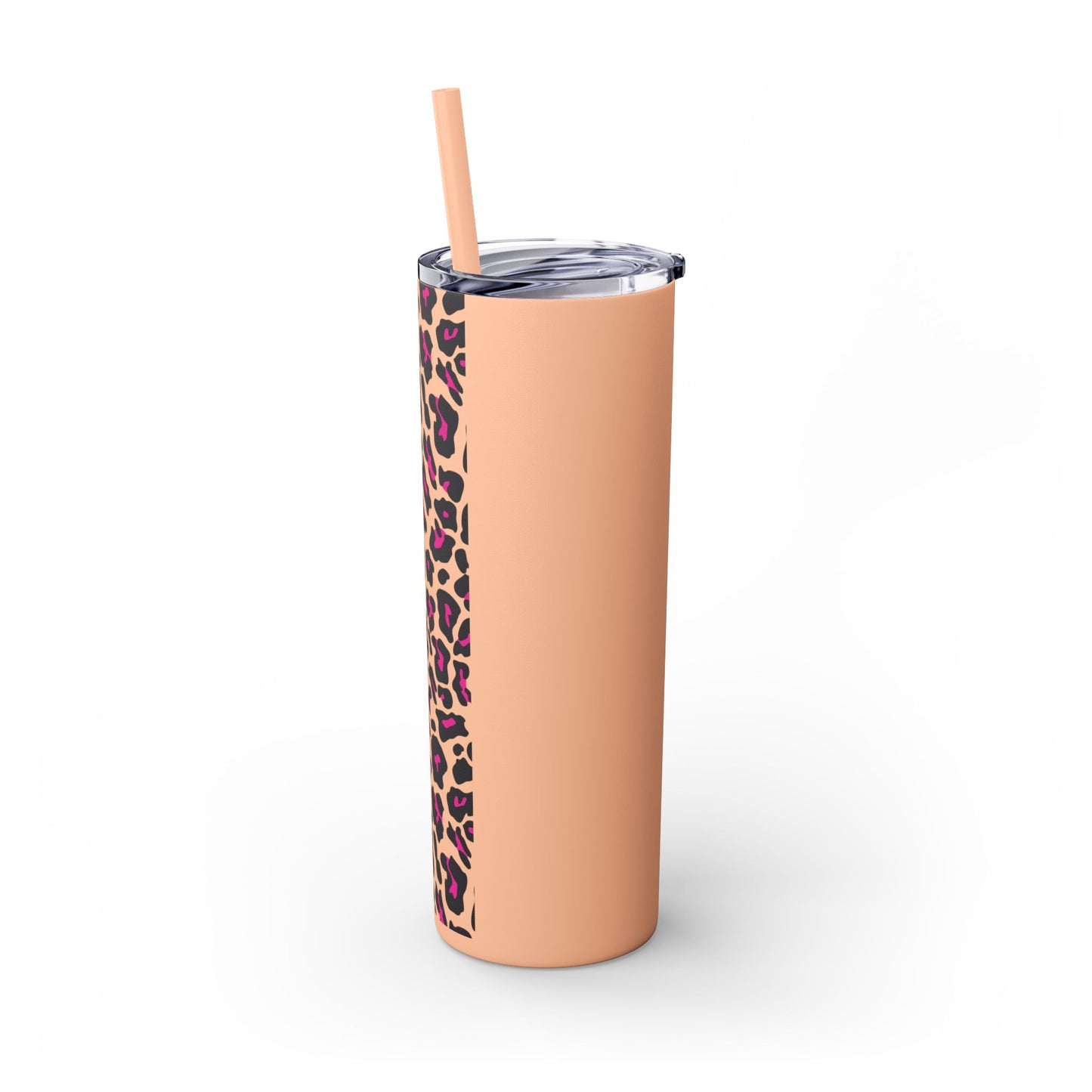 Leopard Print Skinny Tumbler with Straw, 20oz - Perfect for Travel, Gifts, and Everyday Hydration, Stylish Drinkware, Animal Print Tumbler