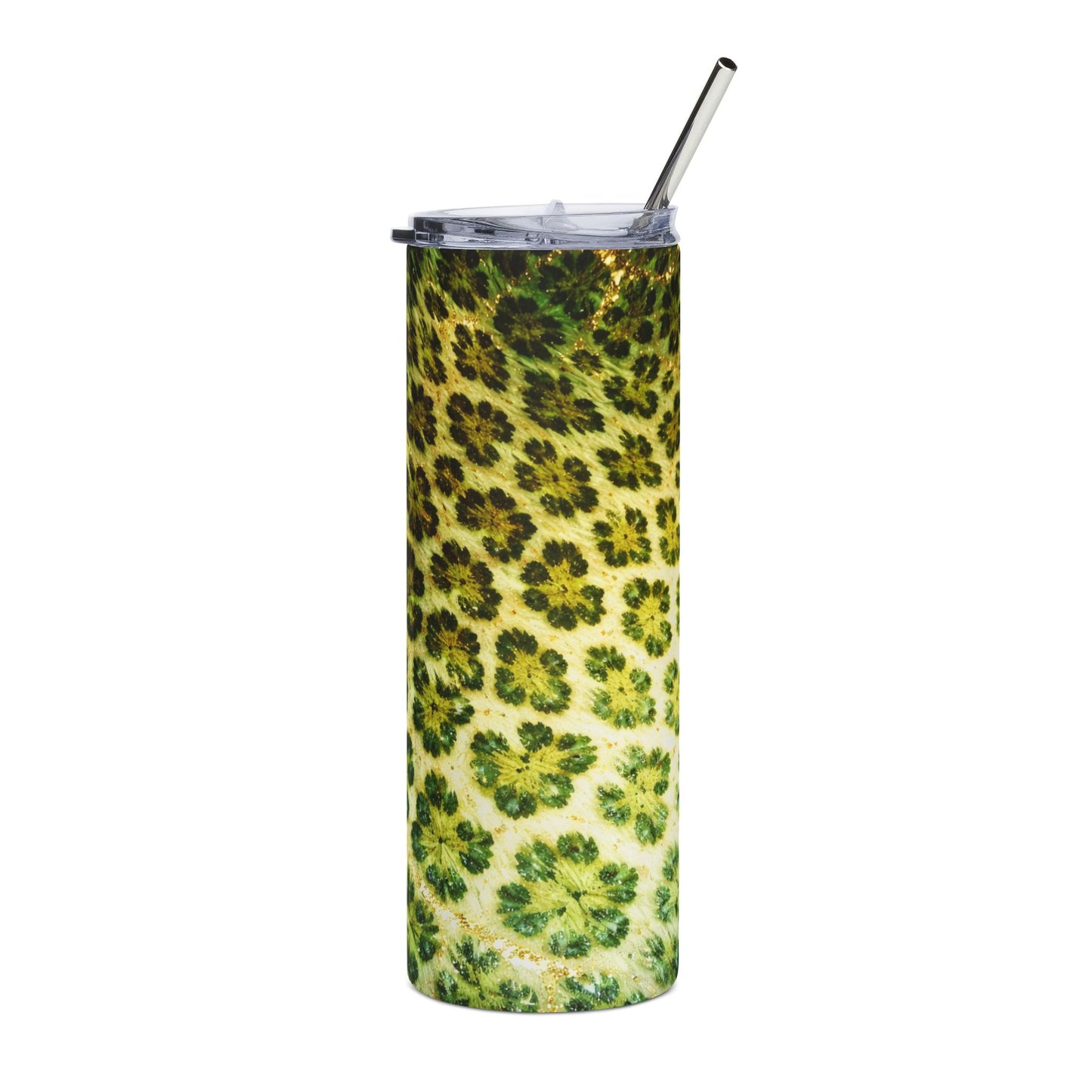 20oz Leopard Print Stainless Steel Tumbler – Green Cheetah Travel Cup