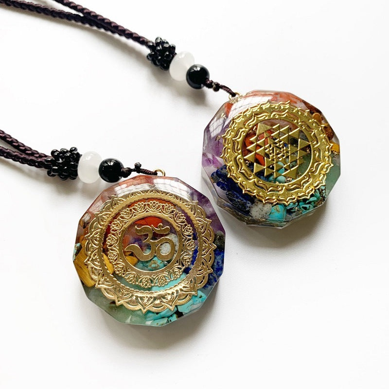 Epoxy synthetic handmade necklace