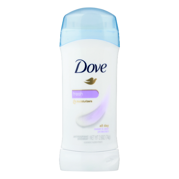 Dove Advanced Care Invisible Solid Deodorant Stick, Fresh Scent, 2.6 oz