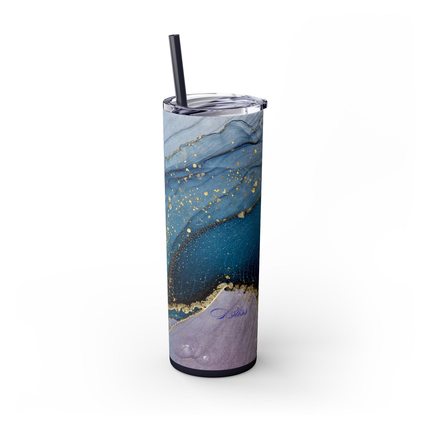 Elegant Blue Marble Skinny Tumbler, 20oz - Stylish Drinkware for Daily Use, Gifts, Celebrations, Eco-Friendly, Travel Mug