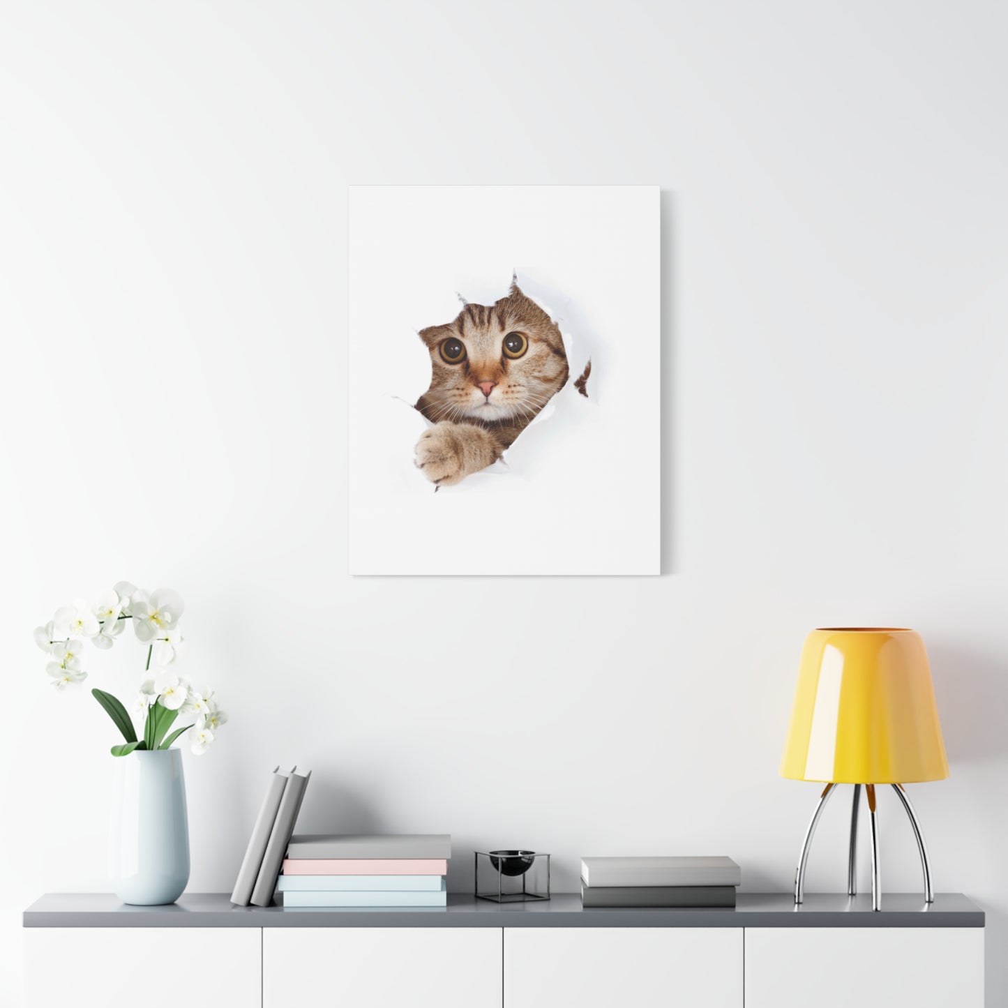 Whimsical Cat Canvas Art, Playful Decor for Cat Lovers, Home Wall Art, Pet-Themed Gift, Cute Cat Wall Art, Cat Lover's Decoration