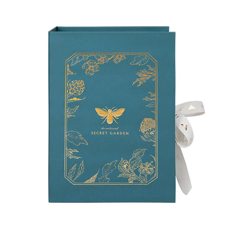 High-grade Atmosphere Pure Green Earth Bronzing Bee Leaf Design Wedding Large-scale Ceremony Silk Scarf Jewelry Gift Box Set