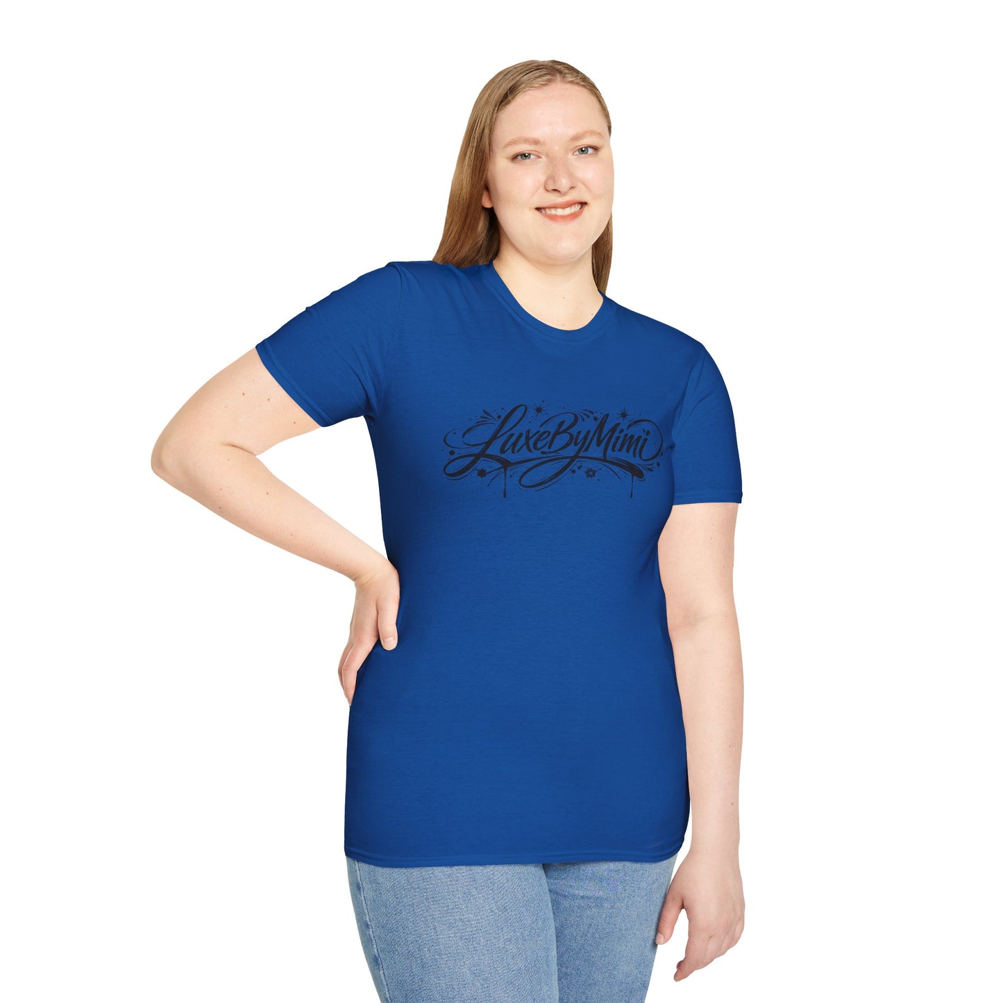 LuxeByMimi Script Tee — Elegant Calligraphy Logo T-Shirt