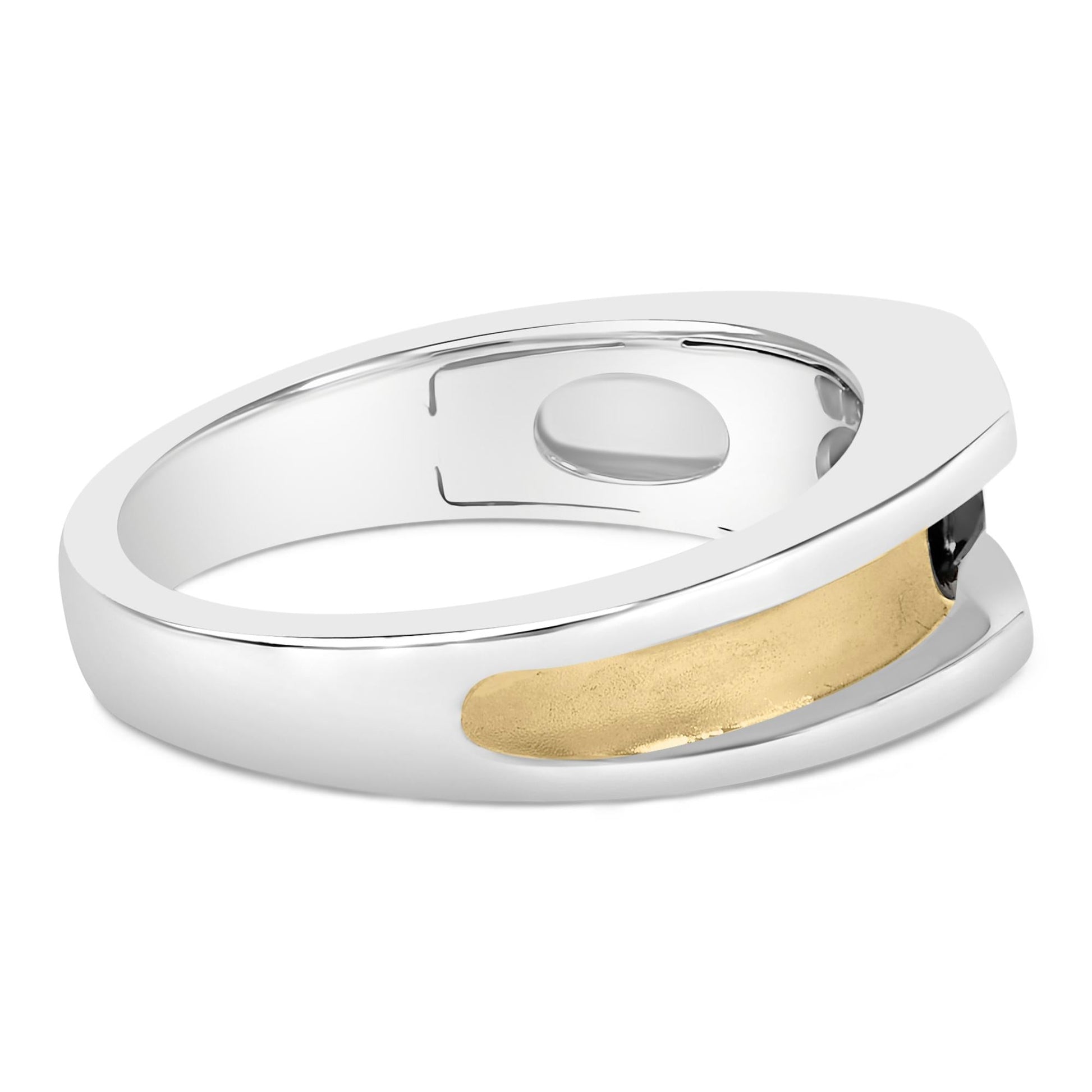 Men's 14K Yellow Gold Plated Sterling Silver 1/2 Cttw Black Diamond Band Ring-1