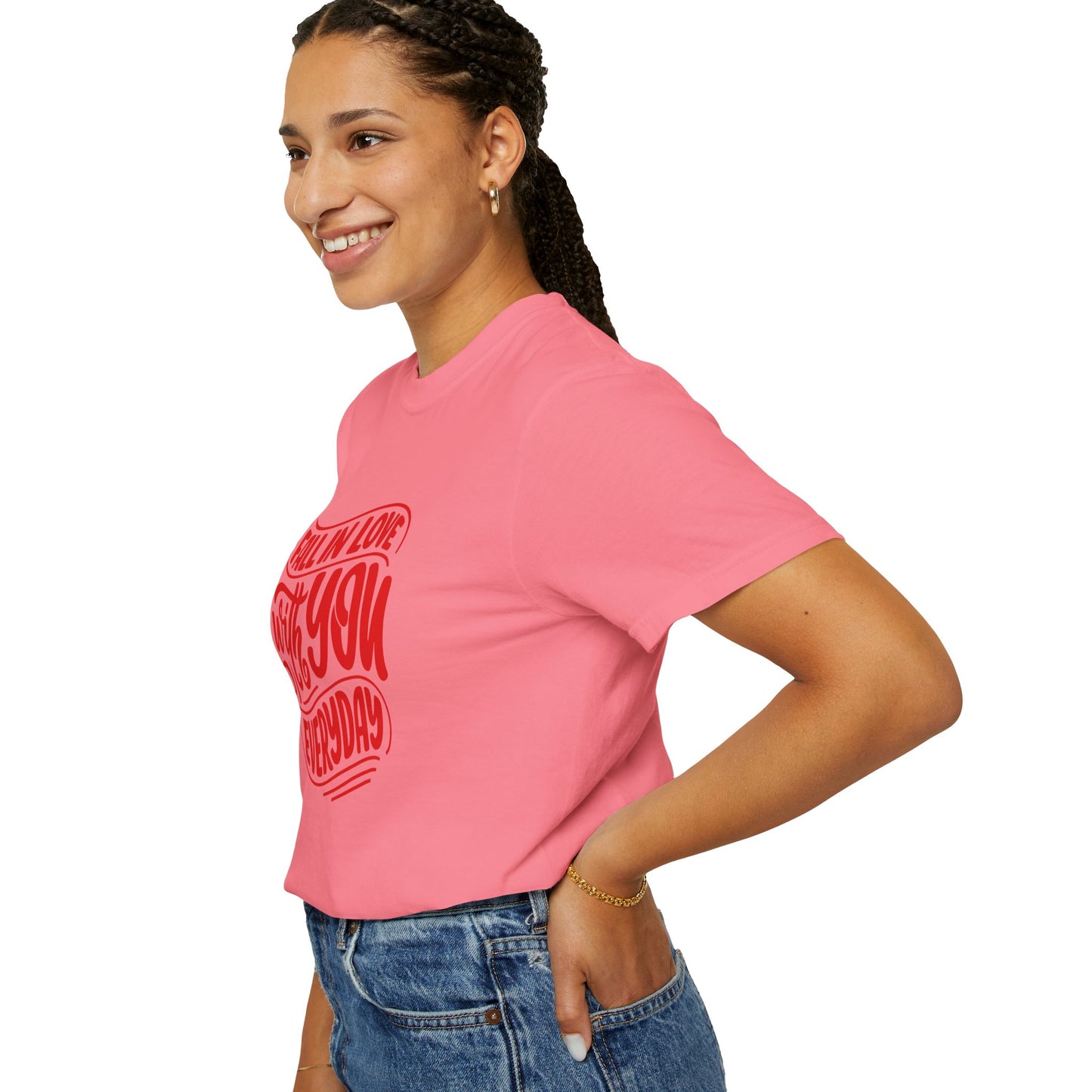 Fall in Love with YOU Quote T-shirt for Couples, Valentine's Day, Gifts for Him/Her, Casual Everyday Wear, Comfortable Unisex Tee