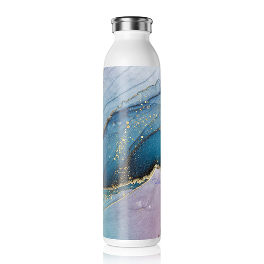Stylish Slim Water Bottle with Ocean-Inspired Design, Ideal for Yoga, Eco-Friendly Hydration, Gift for Fitness Enthusiasts