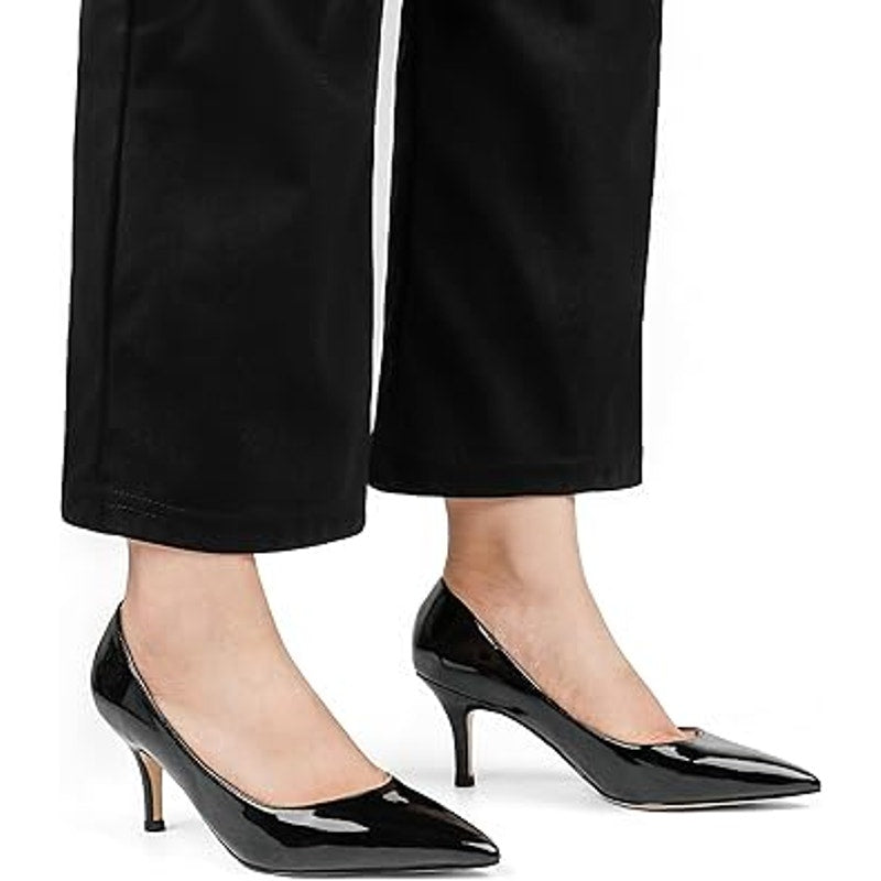 Joy In Love Womens Size 10.5 Black Patent Leather Pointy Toe 3" Heel Pumps Shoes