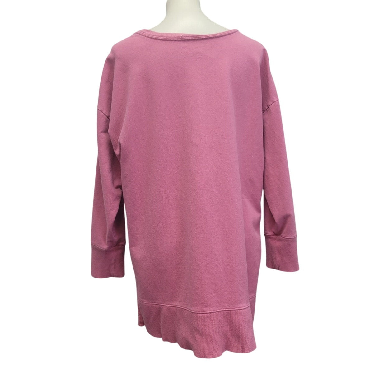 Hand Printed Upcycled Womens Plus Size 1X Coffee Weather Long Sleeve Sweatshirt