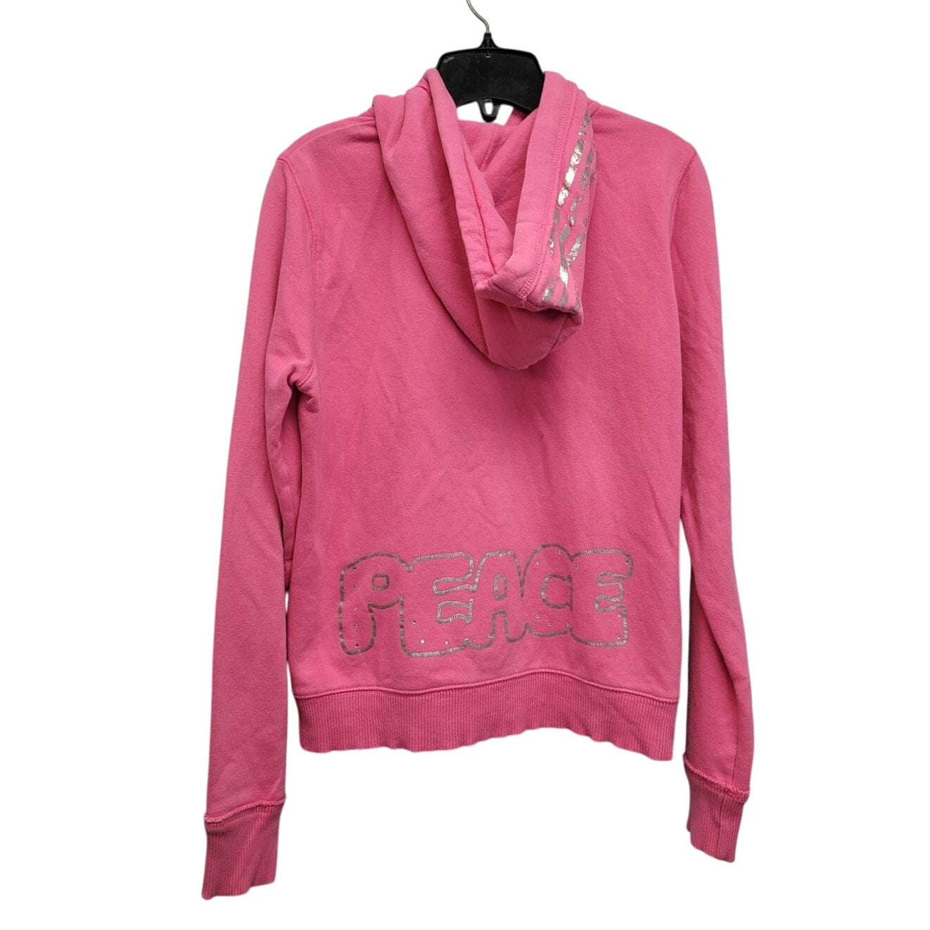 Jenni Juniors Medium PolyCotton Peace Stars Long Sleeve Full Zip Hooded Jacket