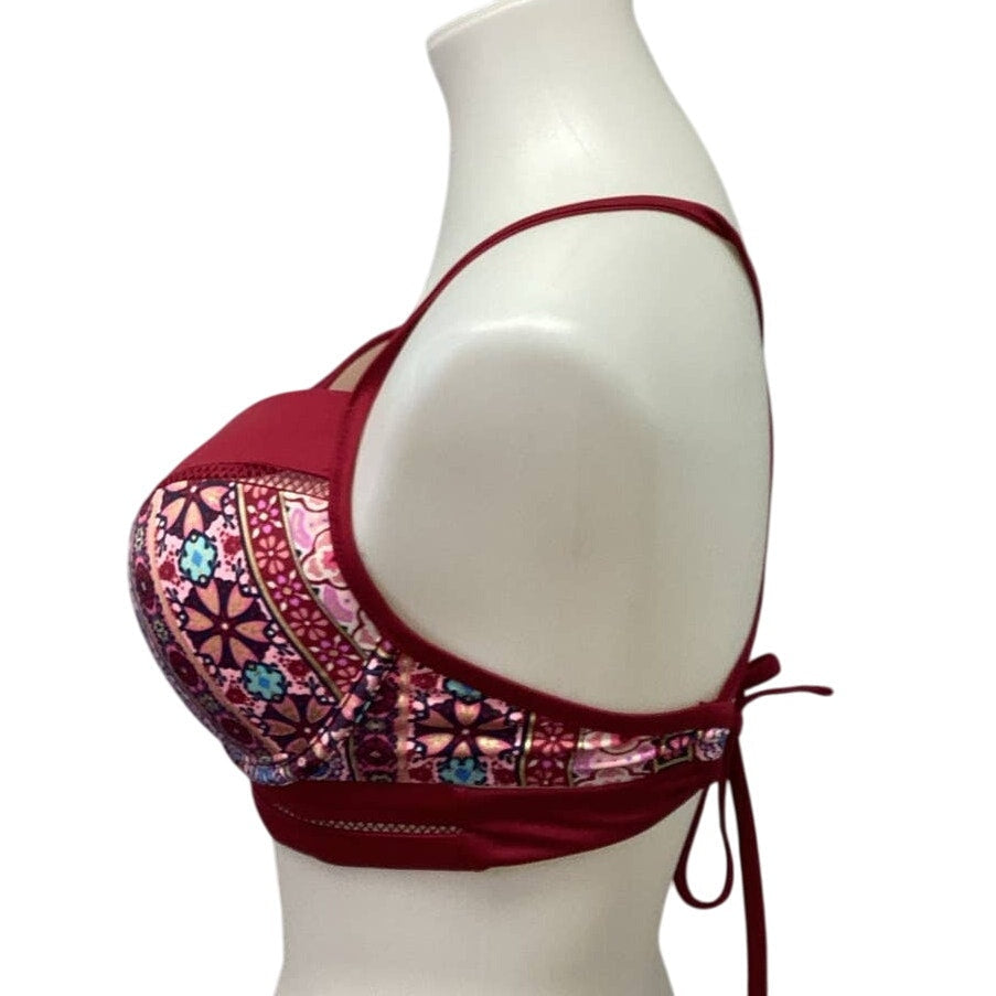 Shade & Shore 36D Underwire Criss Cross Strap Nylon Blend Bikini Swim Top ONLY