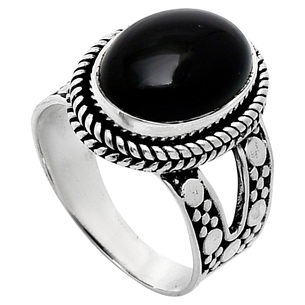 Premium Quality Natural Black Onyx Ring size-7 R-1732 23-ER10325-1