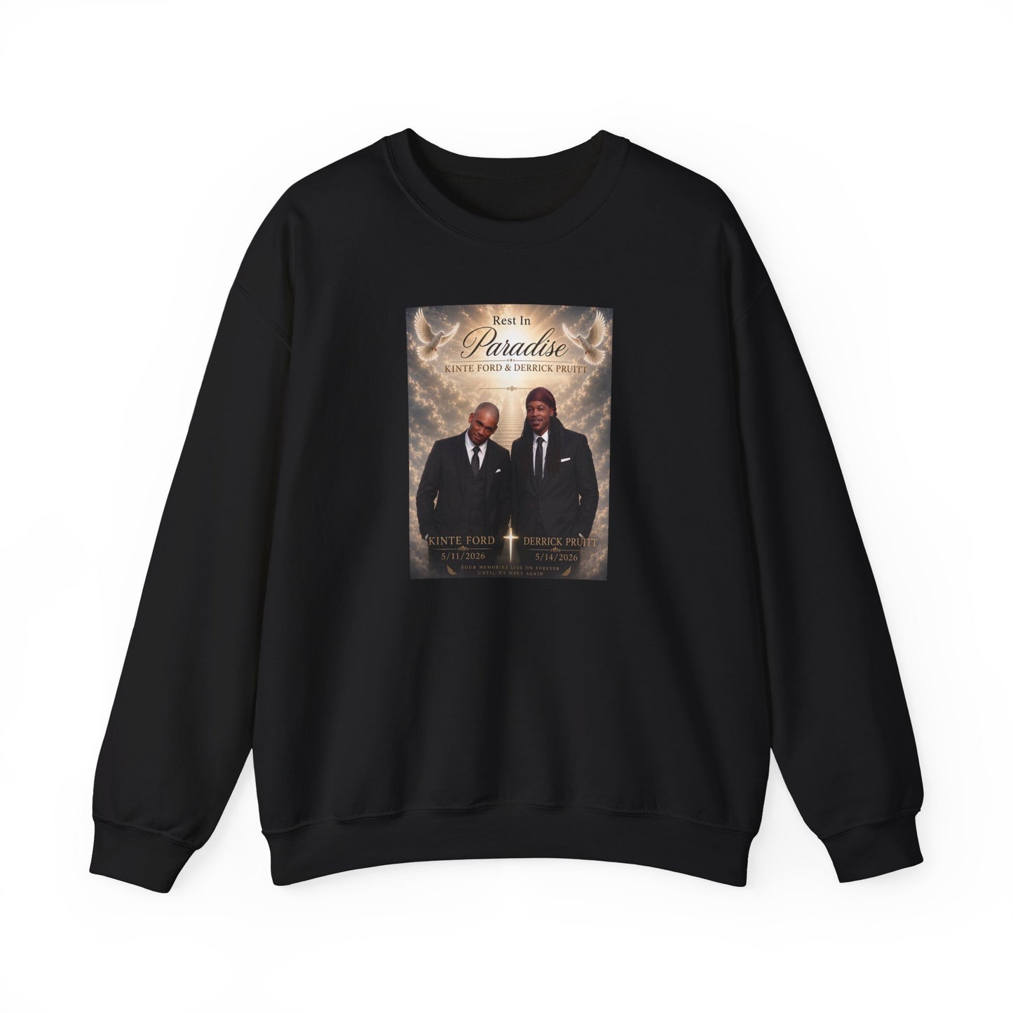 Crewneck Sweatshirt — 'Back to Paradise' Memorial Portrait Design