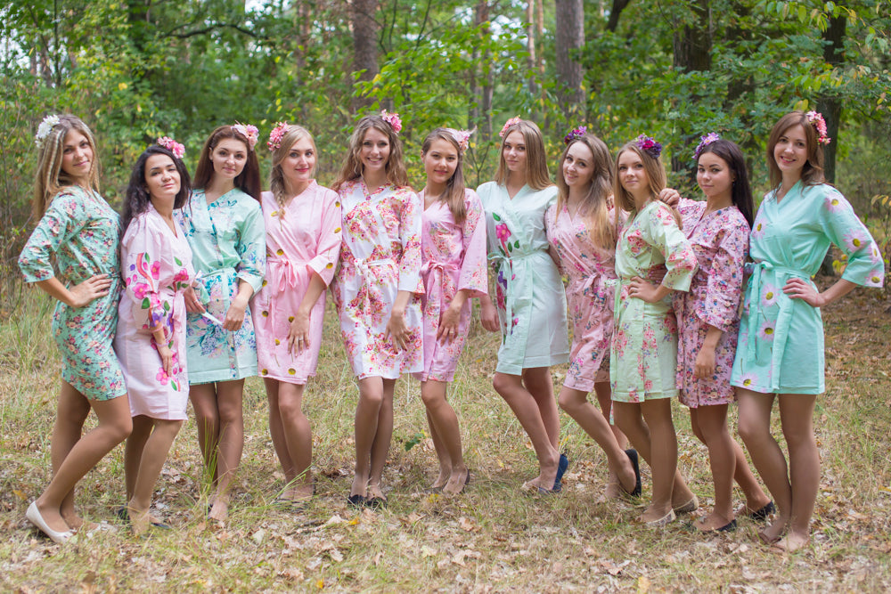 Mint & Pink Wedding Colors Bridesmaids Robes-2