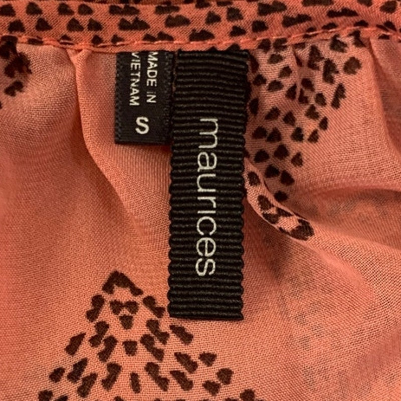 Maurices Womens Small Lightweight Front Tie Chevron Stripe Cold Shoulder Blouse