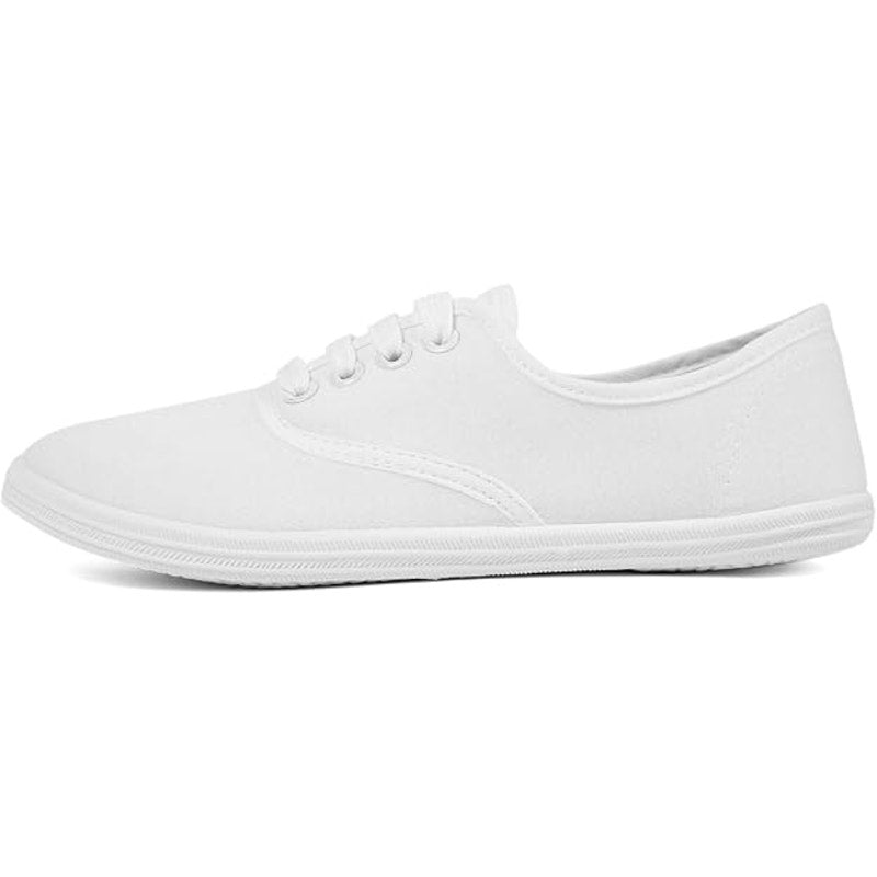 Venus Celia Womens Size 7 Solid White Lace Up Basic Canvas Sneaker Tennis Shoes