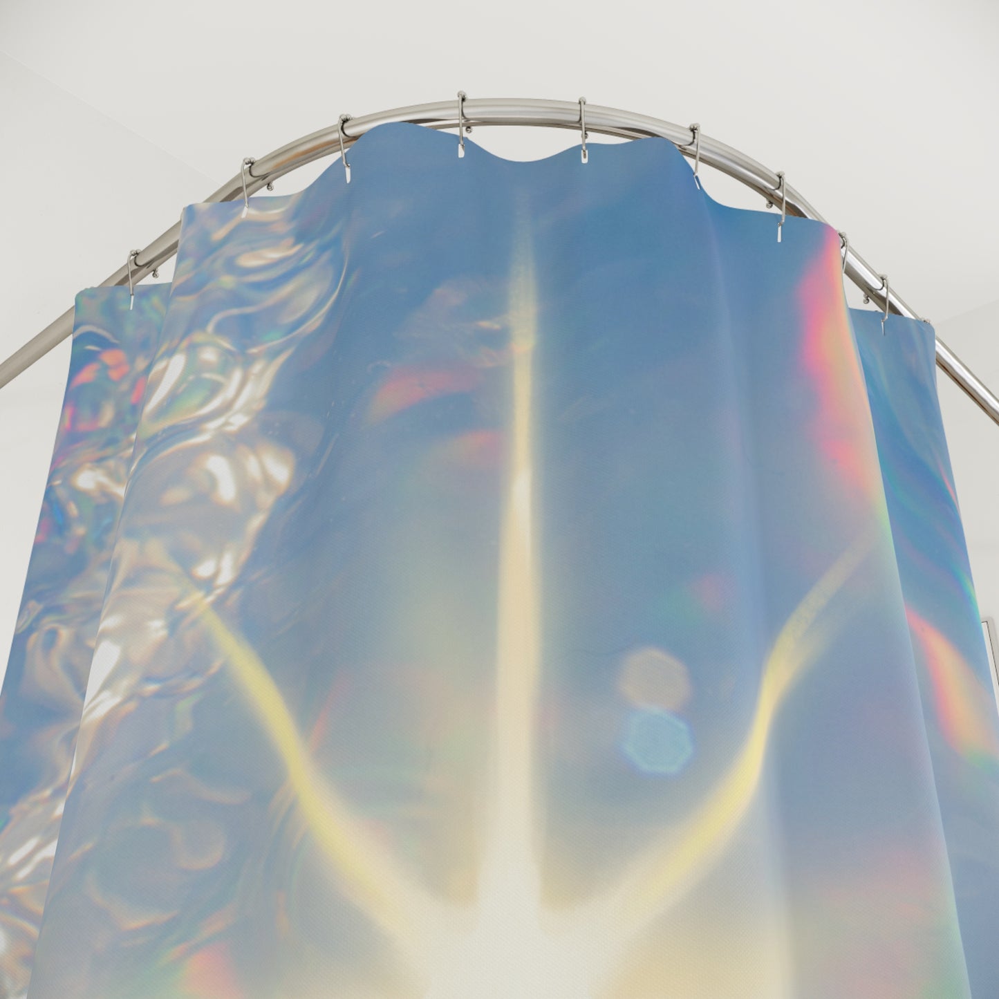 Iridescent Starburst Shower Curtain, Modern Bathroom Decor, Bright Light Vibe, Bohemian Home, Gift for New Homeowners