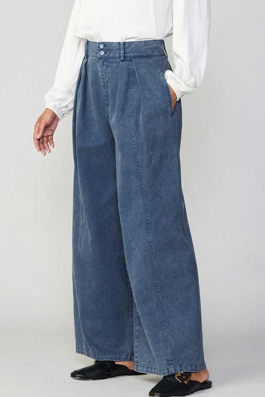 Vintage Indigo Denim Wide Pants