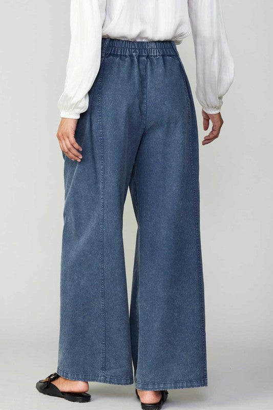 Vintage Indigo Denim Wide Pants