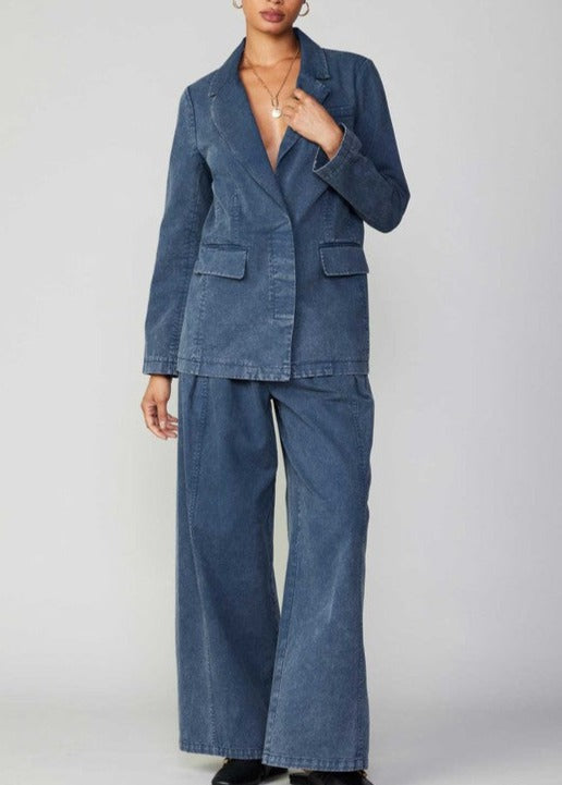 Vintage Indigo Denim Wide Pants