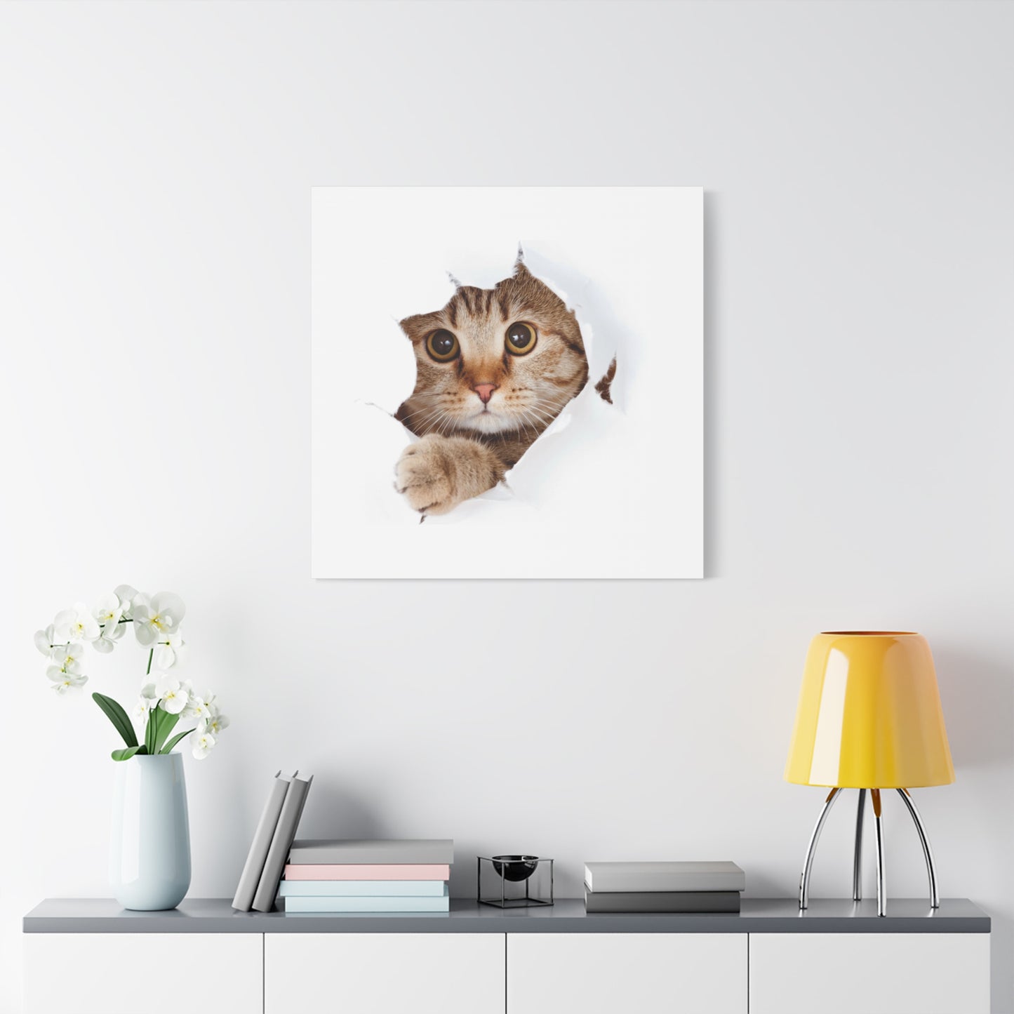 Whimsical Cat Canvas Art, Playful Decor for Cat Lovers, Home Wall Art, Pet-Themed Gift, Cute Cat Wall Art, Cat Lover's Decoration