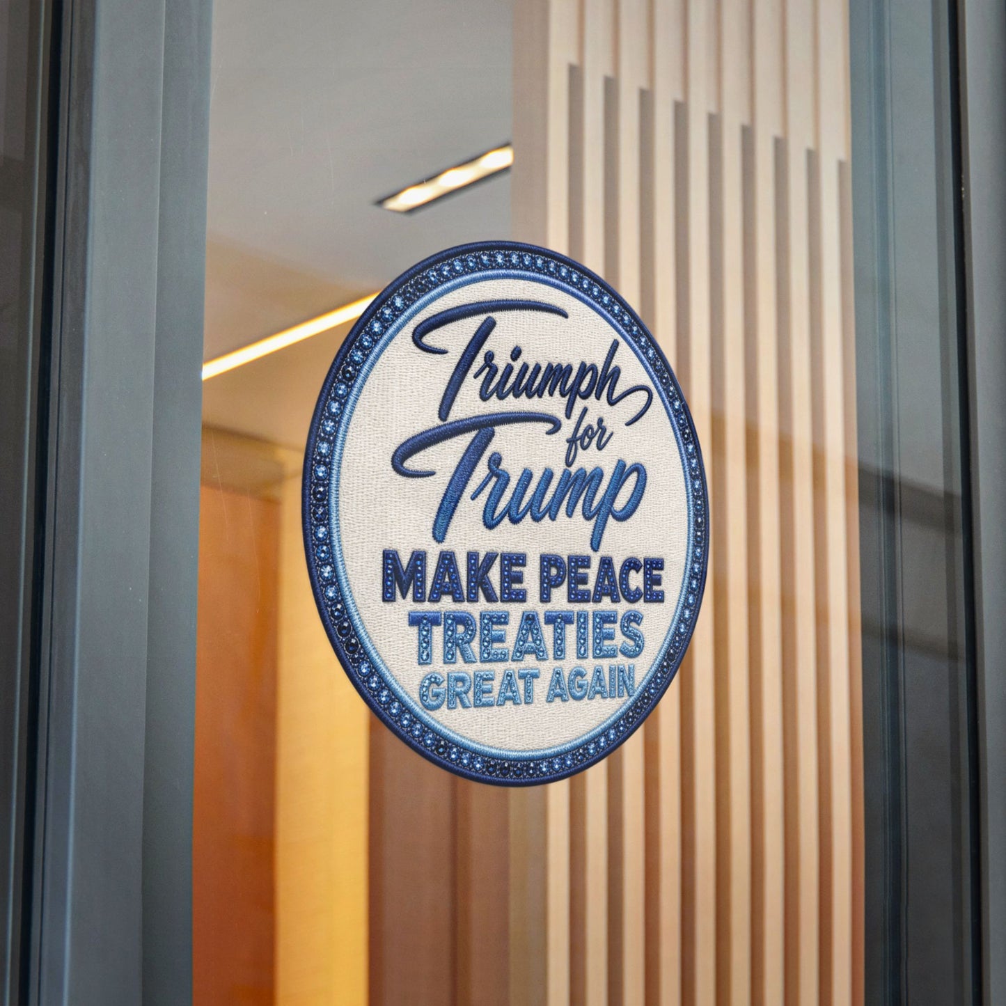 Die-Cut Sticker — "Triumph for Trump: Make Peace Treaties Great Again"
