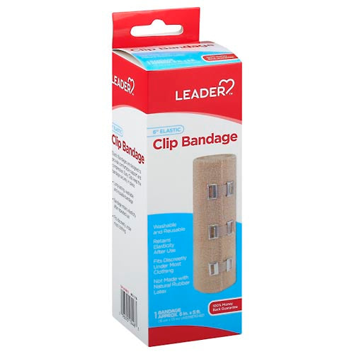 Leader® Elastic Bandage with Clip – 6 Inch
