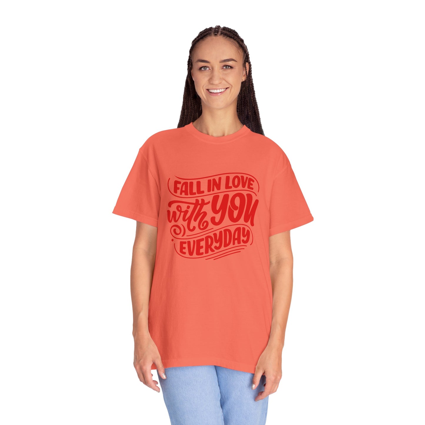 Fall in Love with YOU Quote T-shirt for Couples, Valentine's Day, Gifts for Him/Her, Casual Everyday Wear, Comfortable Unisex Tee