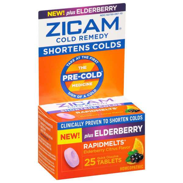 Zicam Rapidmelts  Elderberry Citrus Flavor  Cold Remedy Quick Dissolve Tablets 25Ea Box