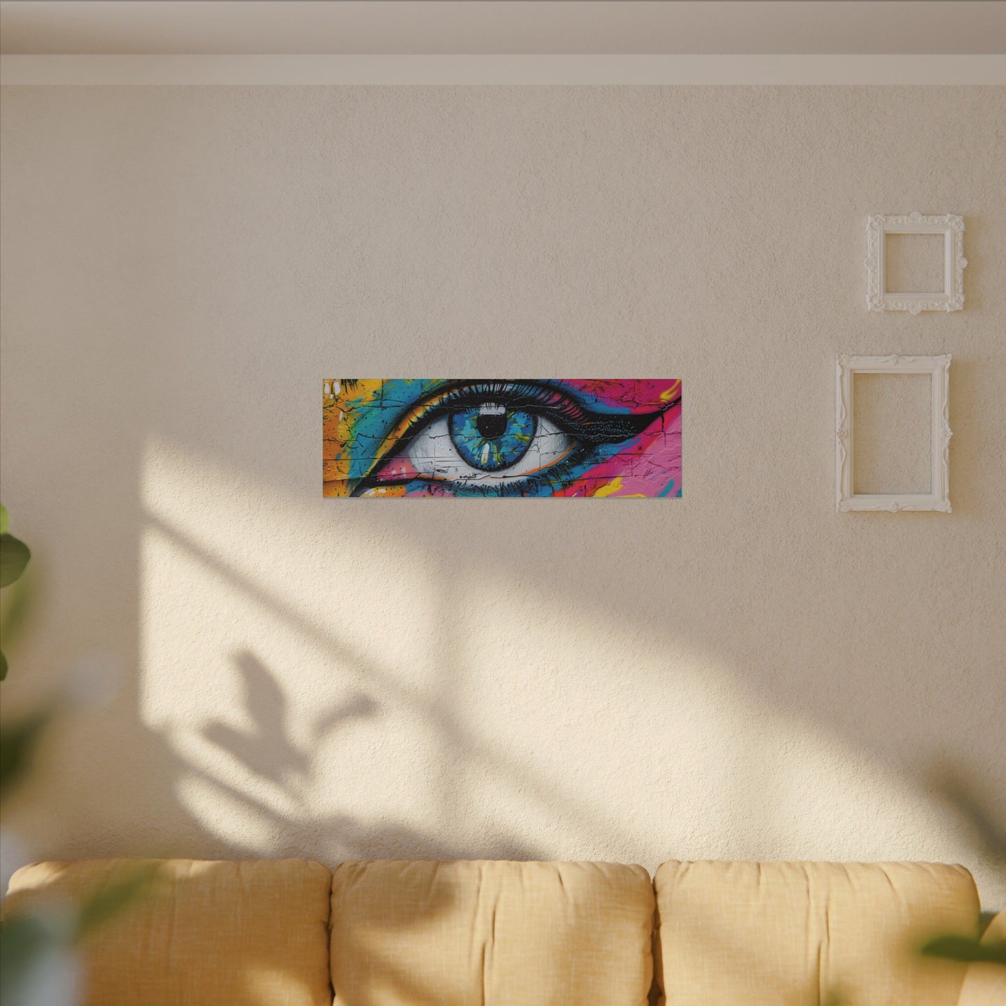 Colorful Eye Street Art Matte Canvas Print
