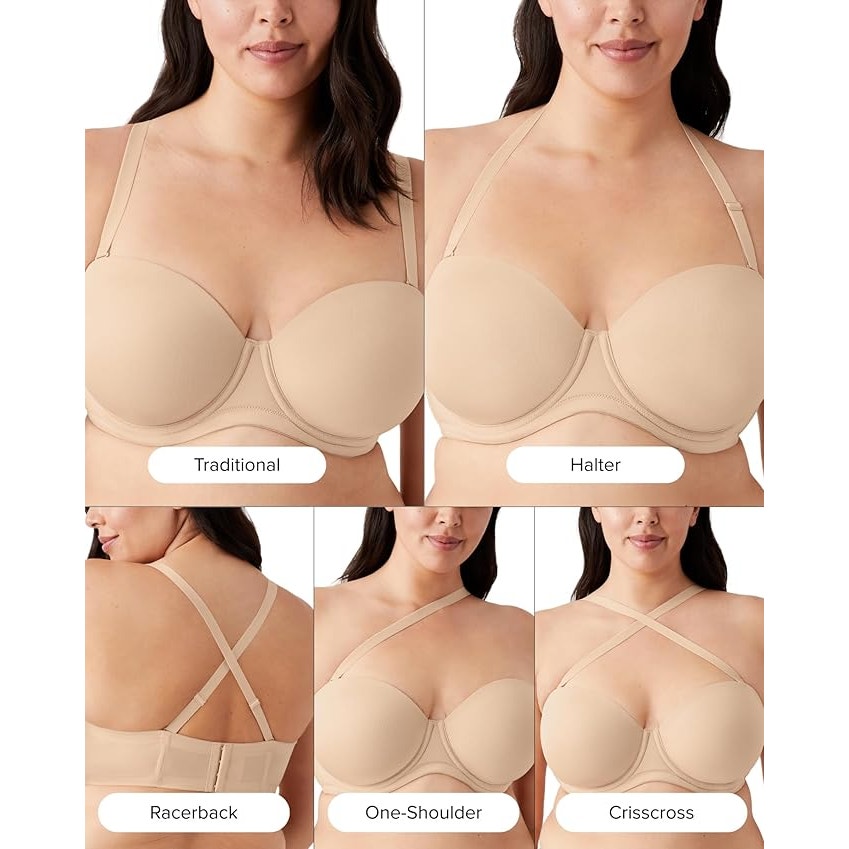 New Wacoal Women's 36B Tan Red Carpet Full Busted Strapless Convertible Bra