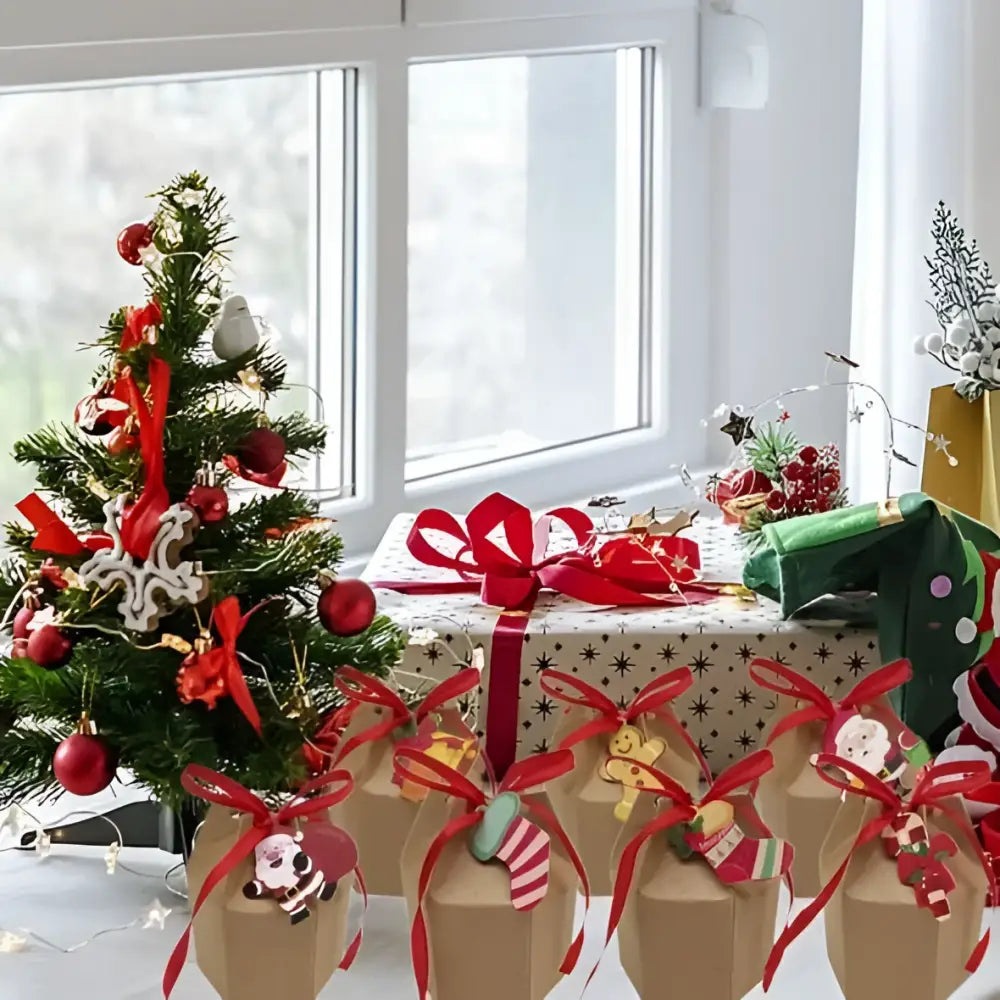 24 Pcs Christmas Gift Boxes with Cards Cartoon Santa