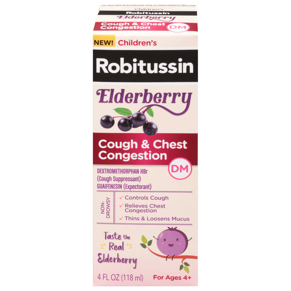 Children's Robitussin® Elderberry Cough &amp; Chest Congestion DM – 4 Fl Oz
