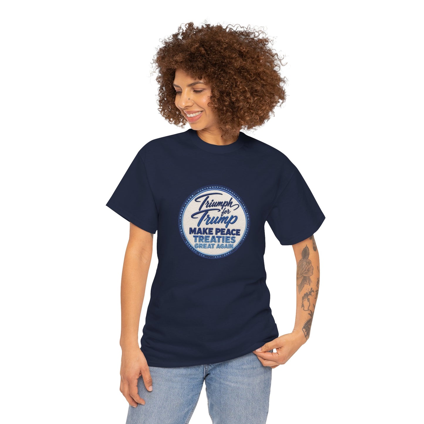 "Make Peace Treaties Great Again" Embroidery Badge Pattern T-Shirt - MADE TO ORDER ✨ CUSTOMIZABLE WITHIN REASON