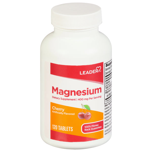 Leader™ Magnesium 400 mg – Cherry Flavor Tablets