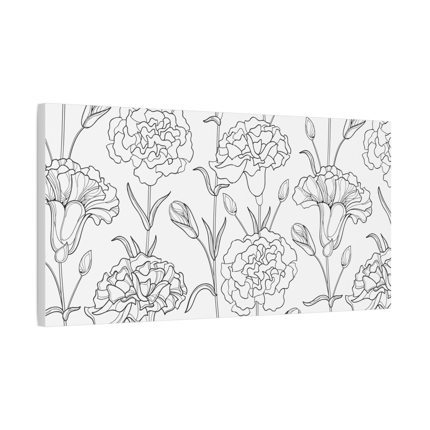 Floral Canvas Art, Stretched Wall Decor, Home Gift, Botanical Print, Modern Design, Matte Finish
