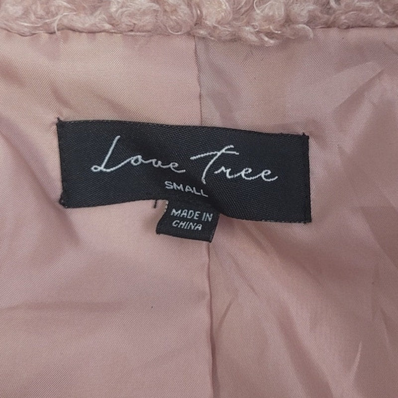 Love Tree Womens Small 100% Polyester Full Zip Long Sleeve Cropped Sherpa Jacket