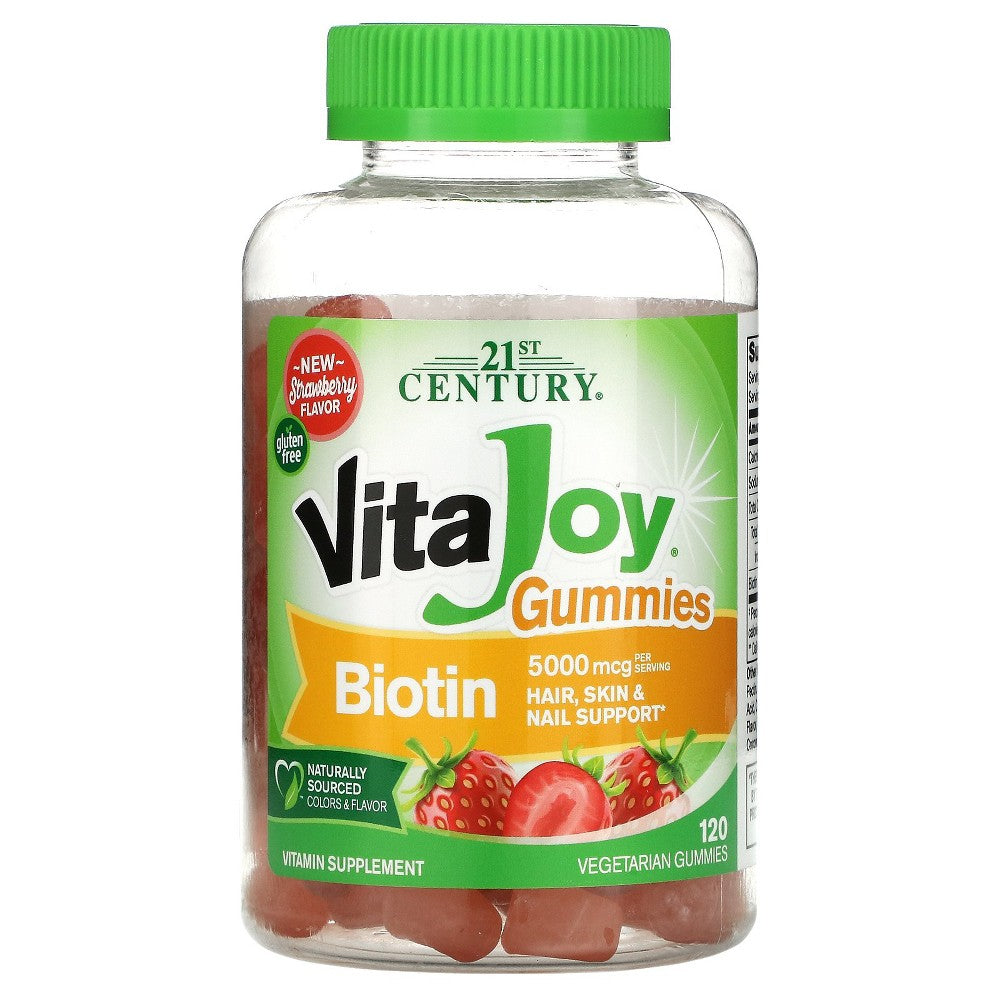 21st Century Vitajoy  Biotin 5000 Mcg Gummies  Strawberry 120Ct