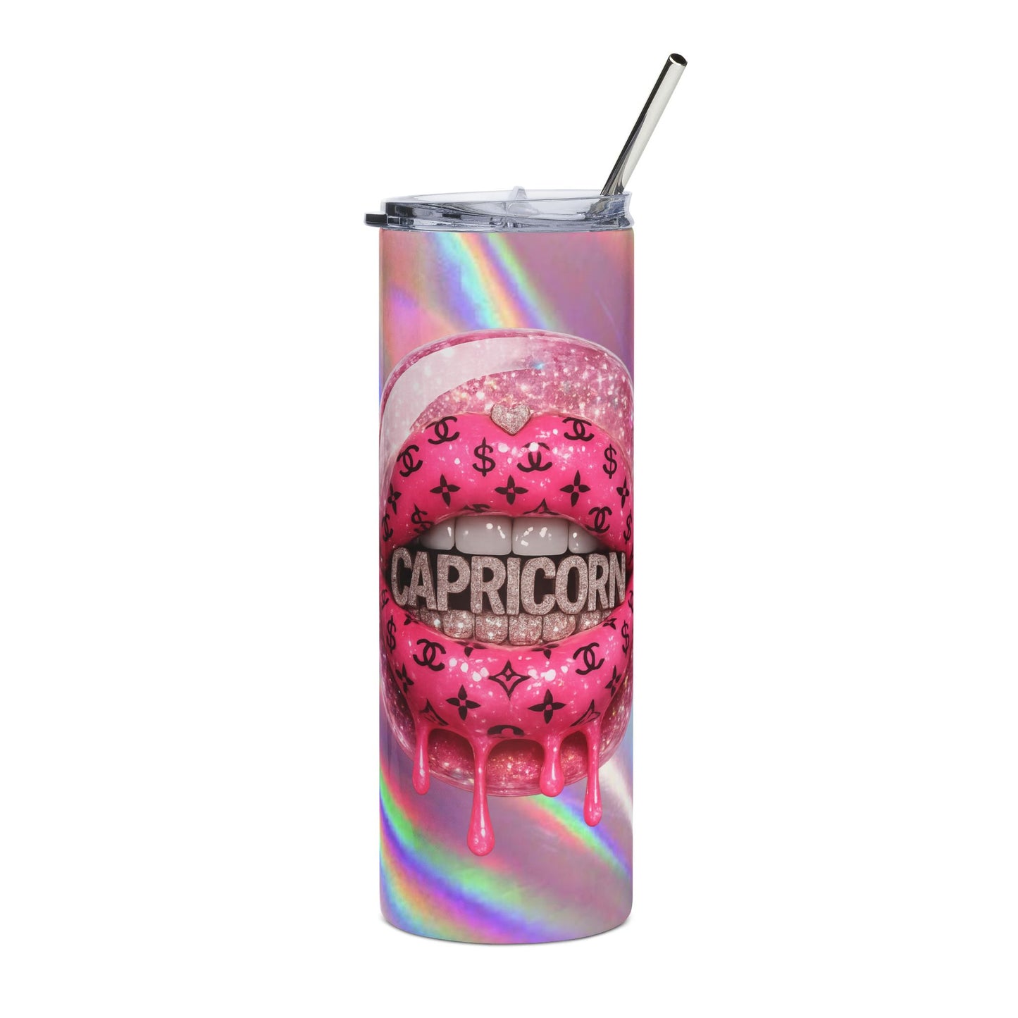 Capricorn Dripping Lip Art Tumbler 20oz Stainless Steel