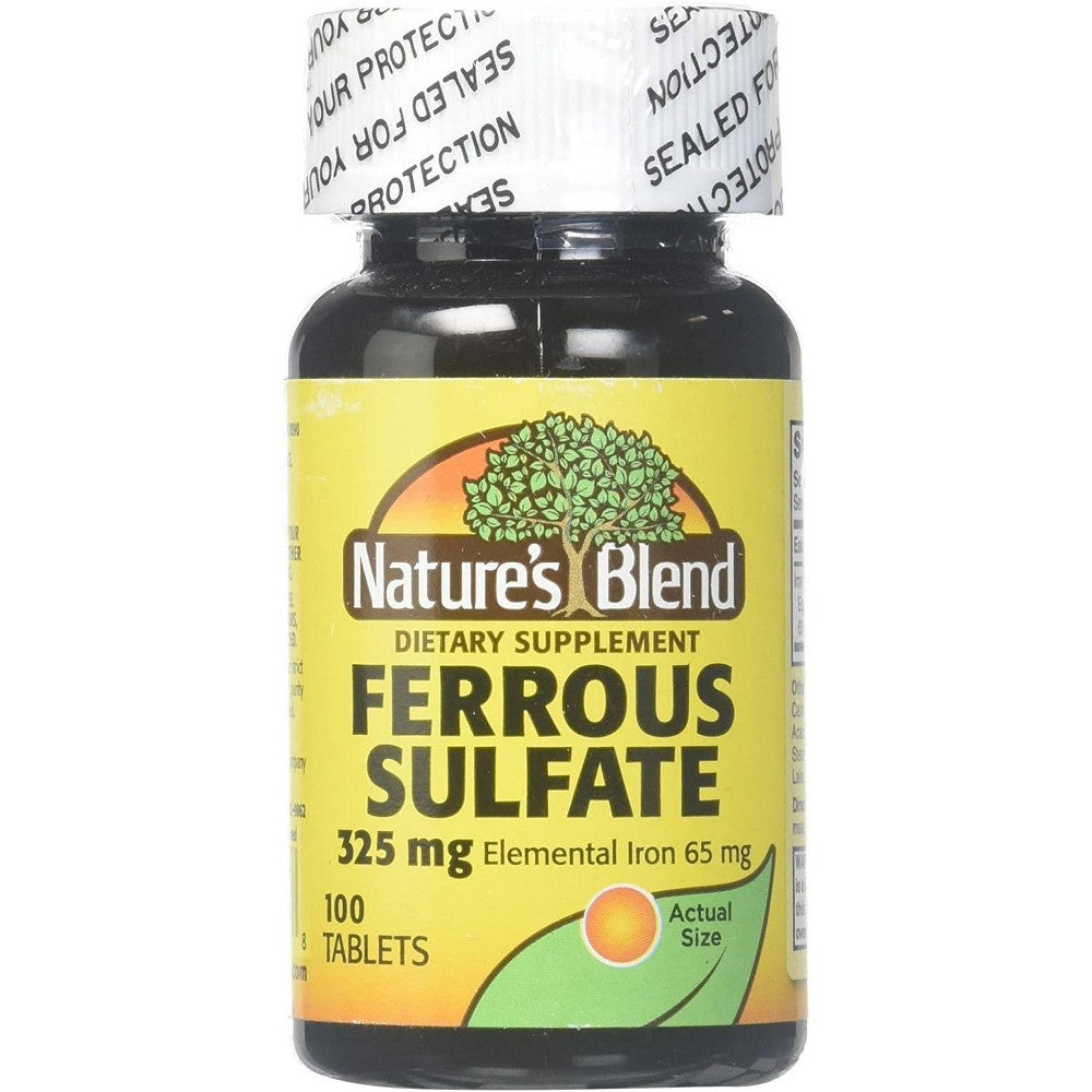 Nature's Blend Ferrous Sulfate Elemental Iron, 65 Mg, 100 Tabs